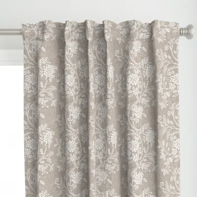 Spoonflower Garden Floral Vines 12 Curtain Panel