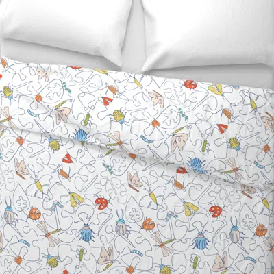 Spoonflower Garden Insects Line Art Wide Cotton Sateen 3.5 oz 26" X 20" Standard Knife Edge