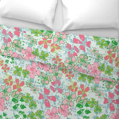 Spoonflower Garden Jumbo Blue Wide Cotton Sateen 3.5 oz 26" X 20" Standard Knife Edge