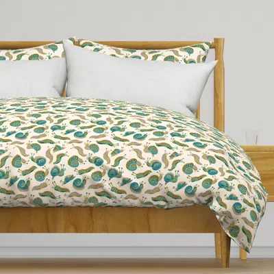Spoonflower Garden Munchers Snails Duvet Cover