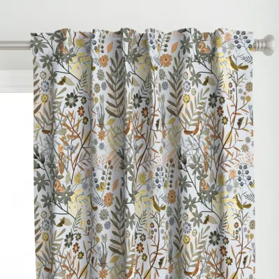 Spoonflower Garden Of Birds And Curtain Panel