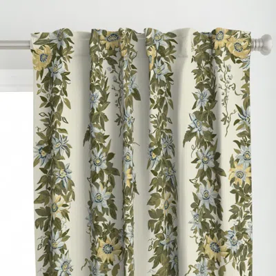 Spoonflower Garlow Blue Center Green Curtain Panel