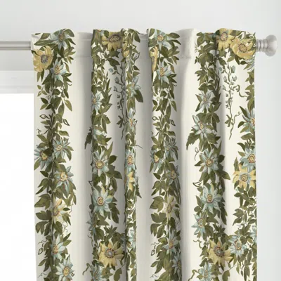 Spoonflower Garlow White Dove - Brown Curtain Panel