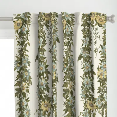 Spoonflower Garlow White Dove - Brown Curtain Panel