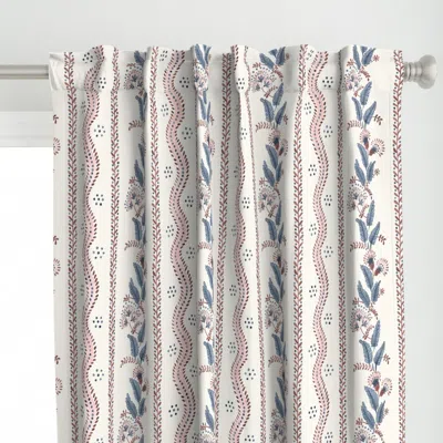 Spoonflower Garrison Red And Indigo Curtain Panel