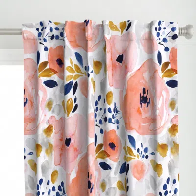 Spoonflower Genevieve Floral Half Curtain Panel