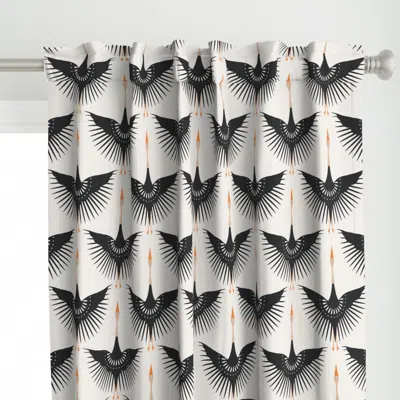 Spoonflower Geometric Art Deco Cranes Curtain Panel