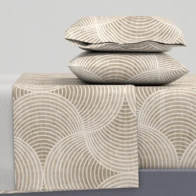 Spoonflower Geometric Grace - Taupe King Sheet Set