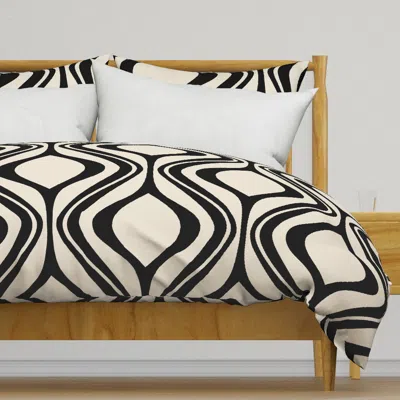 Spoonflower Geometric Ogee Waves Retro Duvet Cover