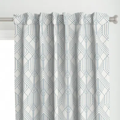Spoonflower George (white And Navy) Curtain Panel