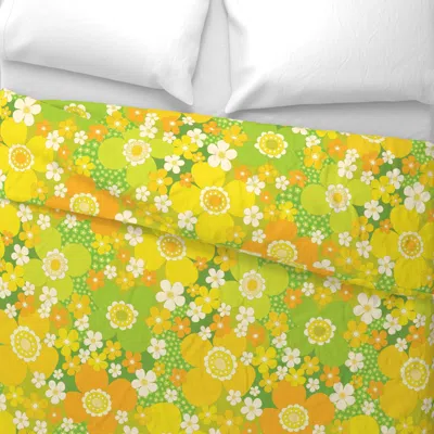 Spoonflower Get Back Green Wide Cotton Sateen 3.5 oz 26" X 20" Standard Knife Edge