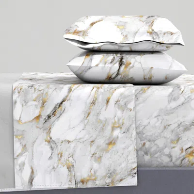 Spoonflower Gilded Marble // Large Scale Full Sheet Set