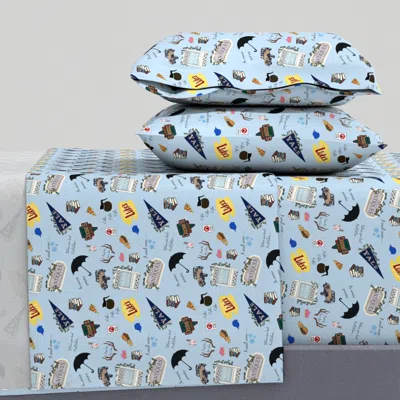 Spoonflower Gilmore Girls Themed Queen Sheet Set In Blue