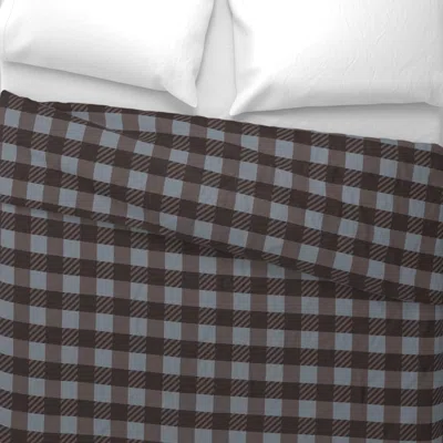 Spoonflower Gingham Checks Checkered Boxes Squares Geometric Modern For Walls Evergreen Euro Pillow