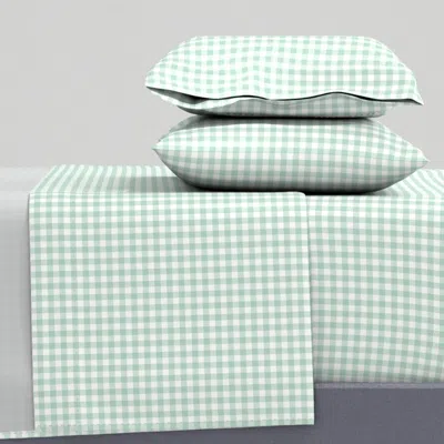 Spoonflower Gingham-sage King Sheet Set