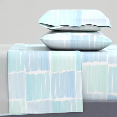 Spoonflower Gittan Beach Blues Queen Sheet Set