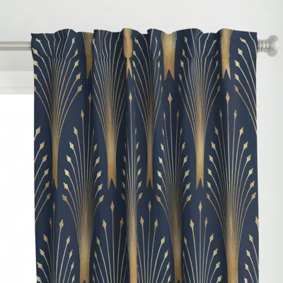 Spoonflower Glamour Art Deco (navy - Curtain Panel