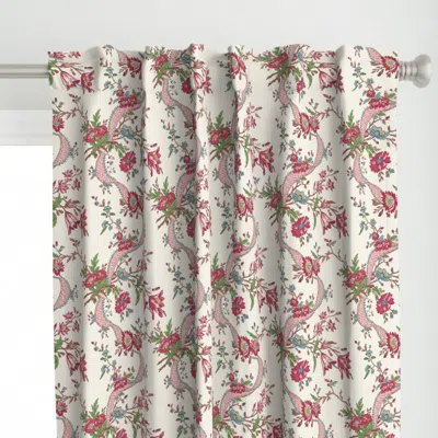 Spoonflower Gloucester Floral Pink Curtain Panel