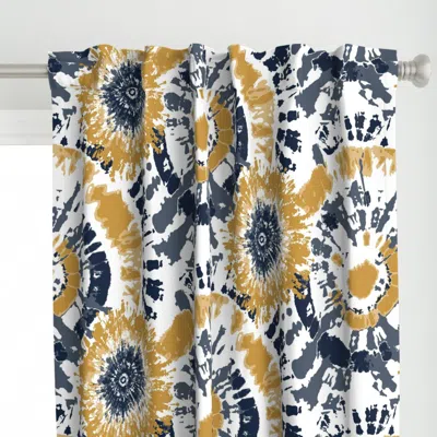 Spoonflower Gold And Navy Team Color Curtain Panel