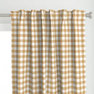 Spoonflower Gold Buffalo Plaid Curtain Panel