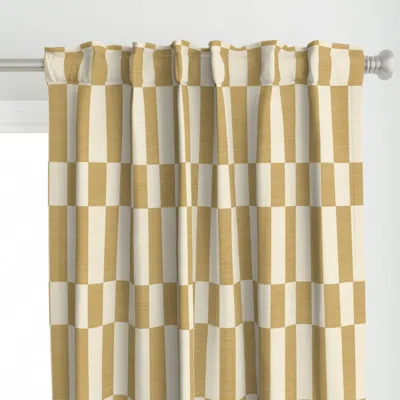 Spoonflower Gold Cream Geometric Curtain Panel