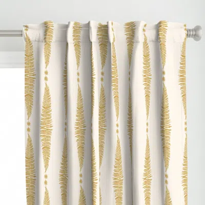 Spoonflower Gold Fern Leaf On Cream Curtain Panel