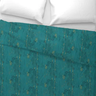Spoonflower Gold Glitter Teal Grunge Euro Pillow Sham