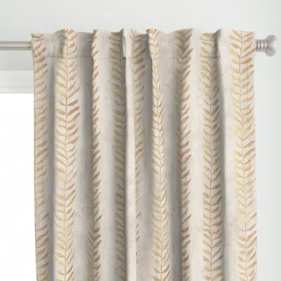 Spoonflower Gold Leaf On Alabaster Curtain Panel