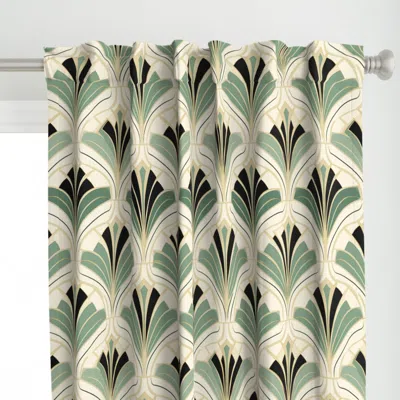 Spoonflower Gold Teal Black Silver Curtain Panel