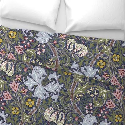 Spoonflower Golden Lily Strawberry Thief Tones Jumbo Wide Cotton Sateen 3.5 oz 26" X 20" Standard Knife Edge