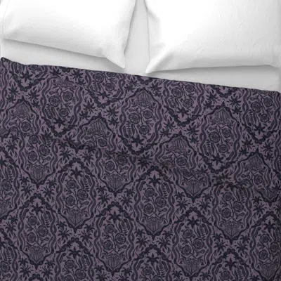 Spoonflower Goth Garden Blooms Snakes Candlelight Mid Purple Black Lace Dark Academia L King Pillow