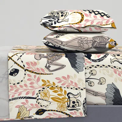 Spoonflower Gothic Fashionista Antique White - L Cal King Sheet Set