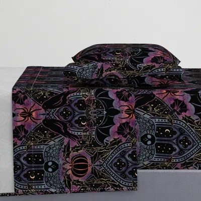 Spoonflower Gothic Halloween - Large - Celestial Rainbow Twin Xl Sheet Set
