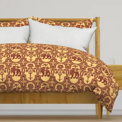 Spoonflower Gothic Revival Lion And Rose - Duvet Cover