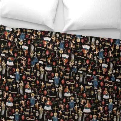 Spoonflower Gothic Vintage Christmas Savior Of The World Jesus Christ With Candle Euro Pillow Sham