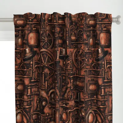 Spoonflower Graffiti Steampunk Design Curtain Panel