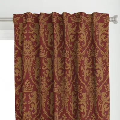 Spoonflower Grand Lion & Rose In Curtain Panel