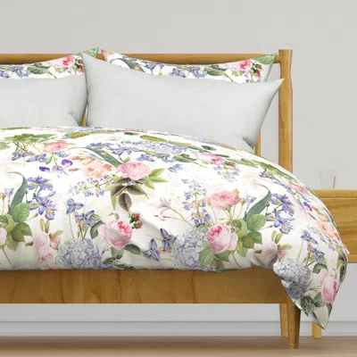 Spoonflower Grandmillennial Blush Roses Duvet Cover