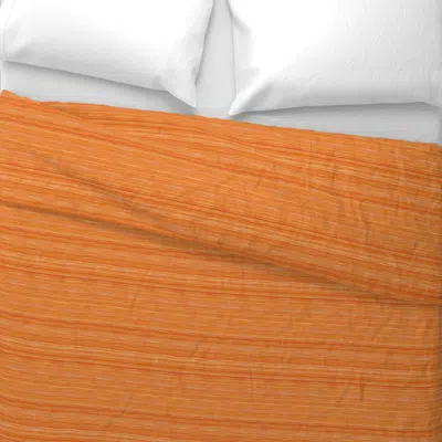 Spoonflower Grasscloth Stripe Orange Horiz Wide Cotton Sateen 3.5 oz 26" X 20" Standard Knife Edge