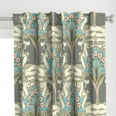 Spoonflower Gray Cat And Toilet Paper Curtain Panel