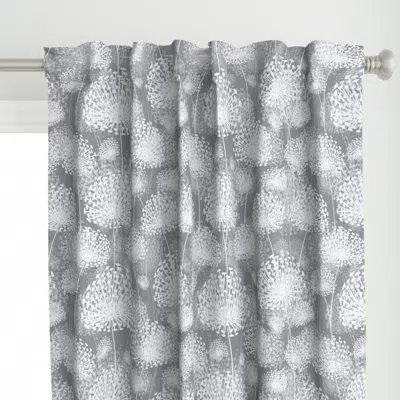Spoonflower Gray Dandelions 50 Curtain Panel