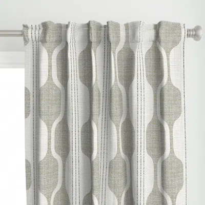 Spoonflower Gray Flannel Ogee Curtain Panel