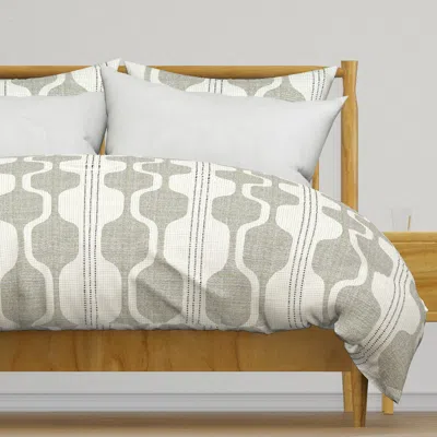 Spoonflower Gray Flannel Ogee Duvet Cover