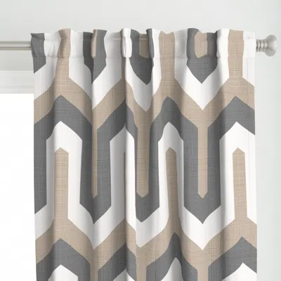 Spoonflower Greek Greige Curtain Panel