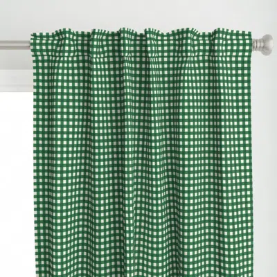 Spoonflower Green And White Farmhouse Curtain Panel