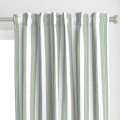 Spoonflower Green Blue On White Curtain Panel