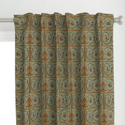 Spoonflower Green Gilded Door2 Curtain Panel