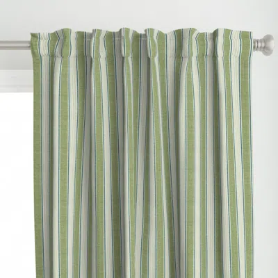 Spoonflower Greenery Stripe Curtain Panel