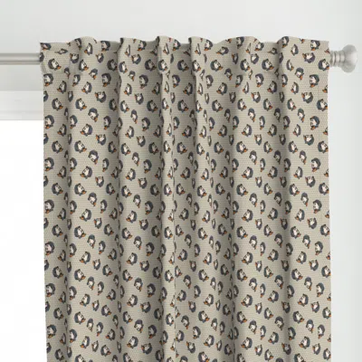 Spoonflower Grey Mao On Beige Curtain Panel