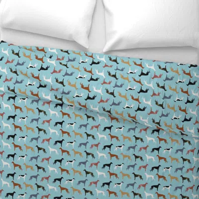 Spoonflower Greyhounds Cute Dog Breed Dog Coats Colors Cute Greyhound Wide Cotton Sateen 3.5 oz 26" X 20" Standa